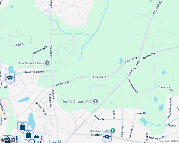 map of restaurants, bars, coffee shops, grocery stores, and more near 3809 Cub Creek Road in Durham