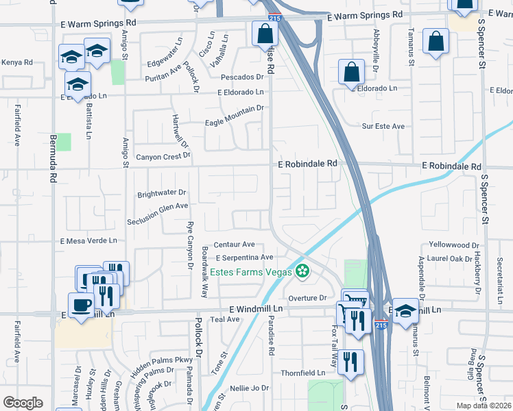 map of restaurants, bars, coffee shops, grocery stores, and more near 943 Konga Drive in Las Vegas