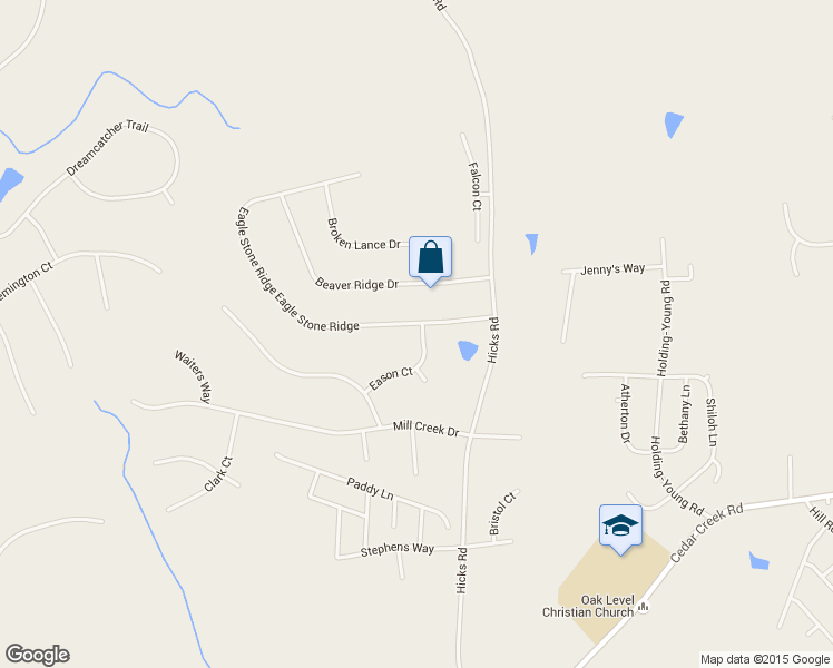 map of restaurants, bars, coffee shops, grocery stores, and more near 85 Eagle Stone Ridge in Youngsville