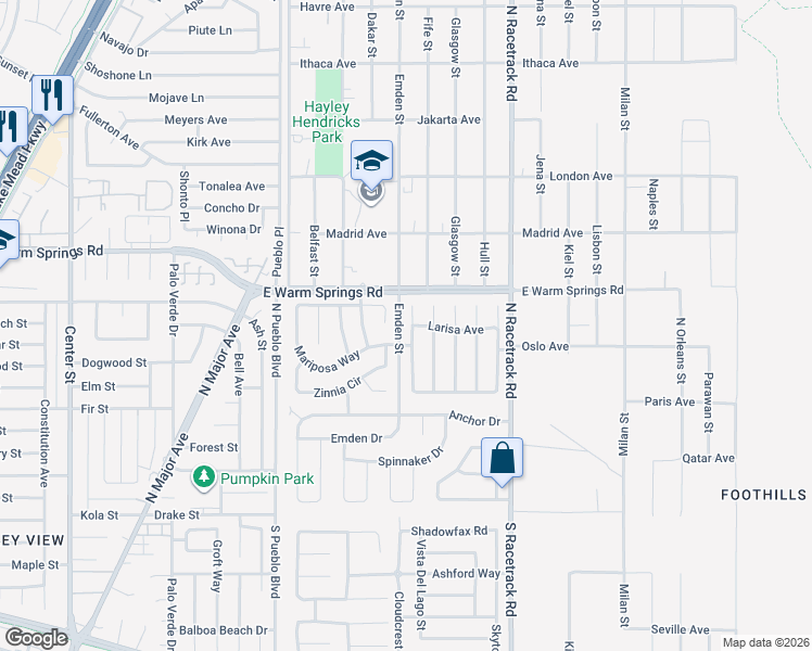 map of restaurants, bars, coffee shops, grocery stores, and more near 228 Red Cloud Terrace in Henderson