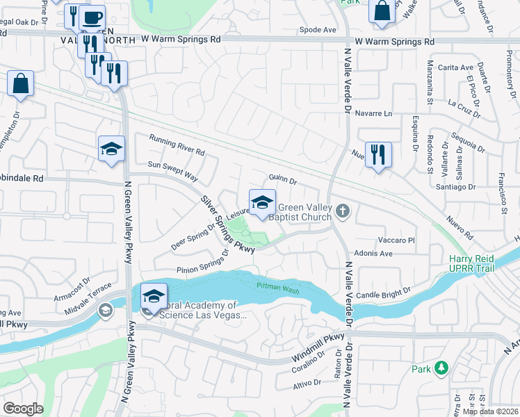 map of restaurants, bars, coffee shops, grocery stores, and more near 283 Comfort Drive in Henderson
