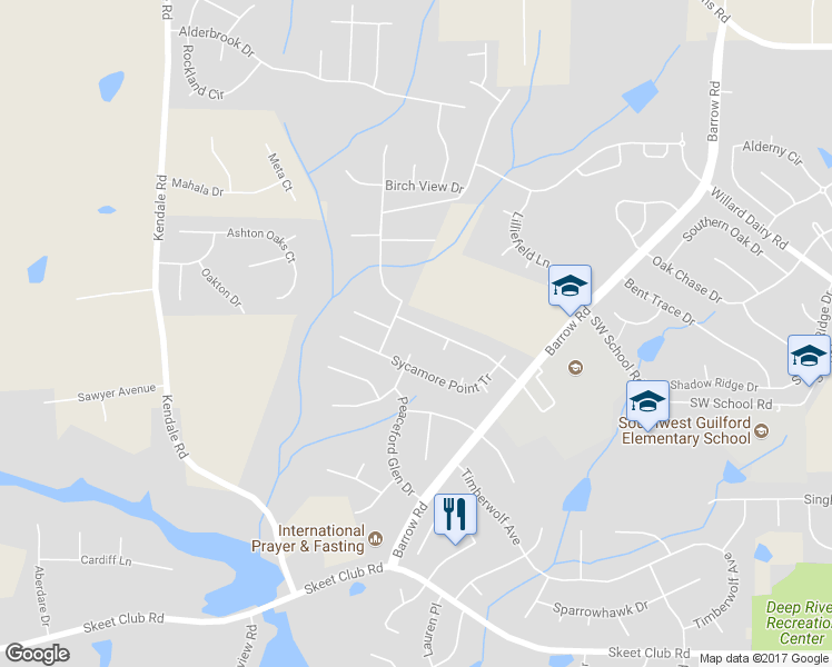 map of restaurants, bars, coffee shops, grocery stores, and more near 3112 Cranberry Ridge Drive in High Point