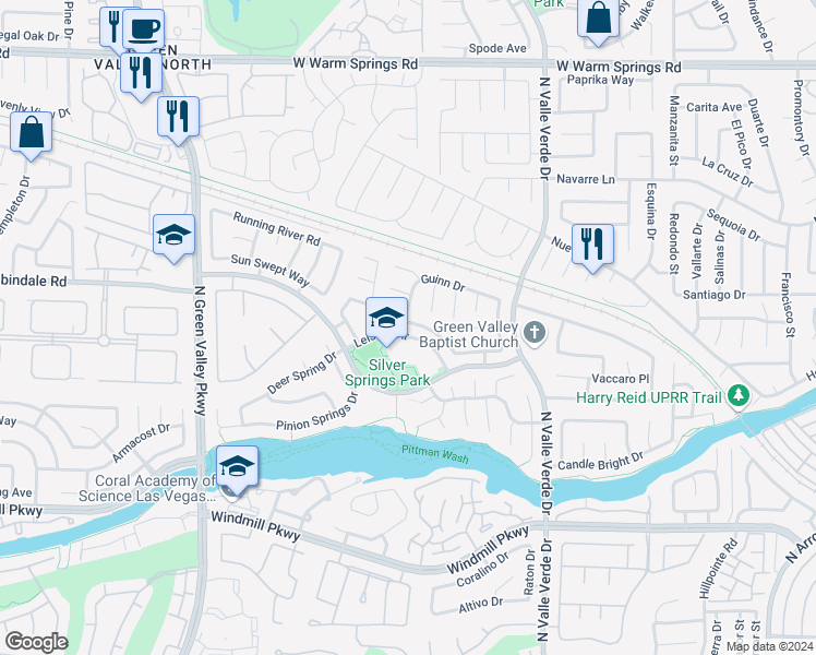 map of restaurants, bars, coffee shops, grocery stores, and more near 283 Comfort Drive in Henderson