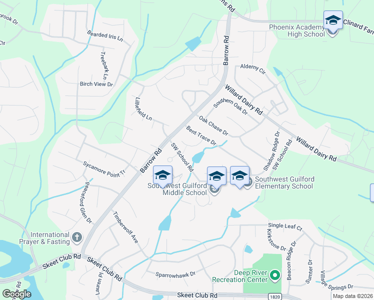 map of restaurants, bars, coffee shops, grocery stores, and more near 3508 Covent Oak Court in High Point