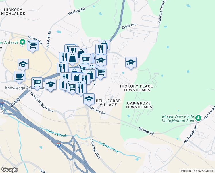 map of restaurants, bars, coffee shops, grocery stores, and more near 522 Upsall Drive in Nashville