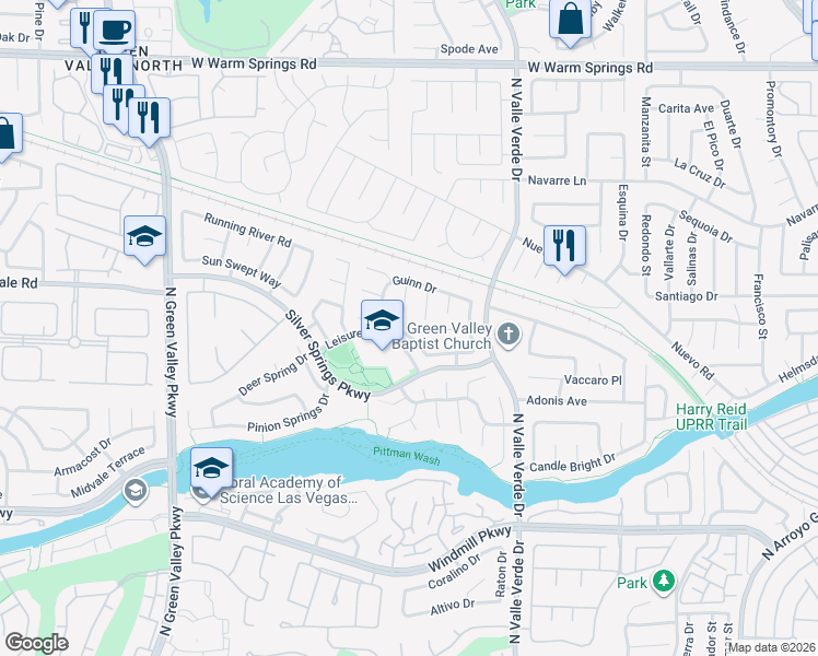 map of restaurants, bars, coffee shops, grocery stores, and more near 272 Comfort Drive in Henderson