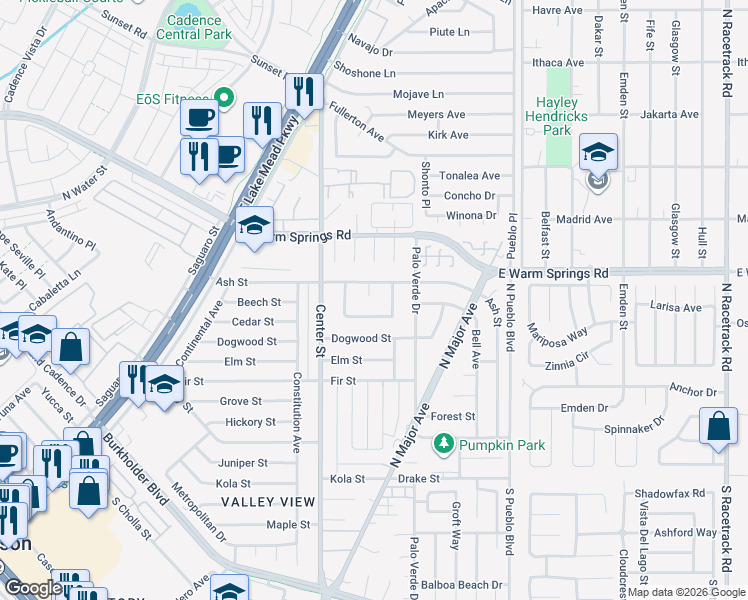 map of restaurants, bars, coffee shops, grocery stores, and more near 934 Lewis Court in Henderson