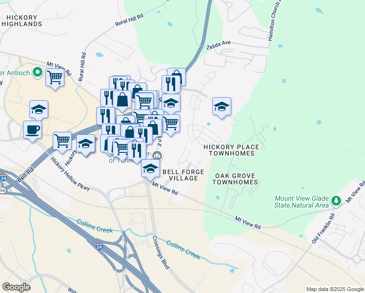 map of restaurants, bars, coffee shops, grocery stores, and more near 522 Upsall Drive in Nashville