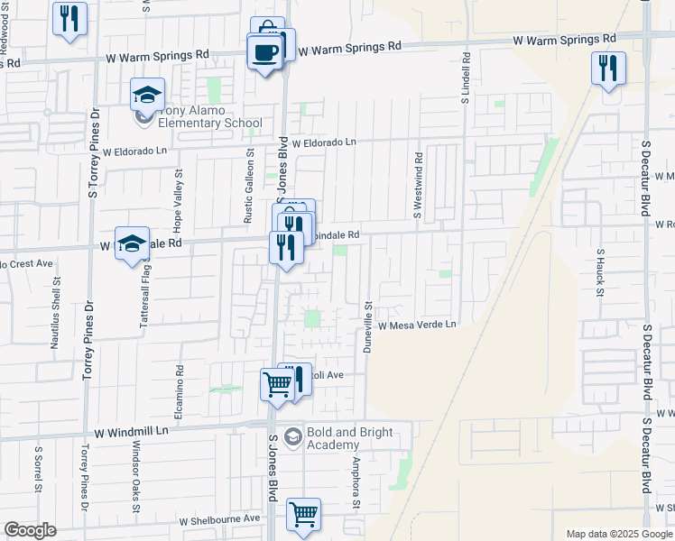 map of restaurants, bars, coffee shops, grocery stores, and more near 7776 Littondale Street in Las Vegas