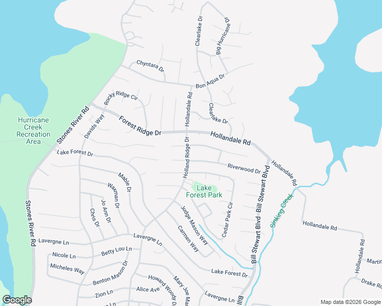 map of restaurants, bars, coffee shops, grocery stores, and more near 203 Holland Ridge Drive in La Vergne