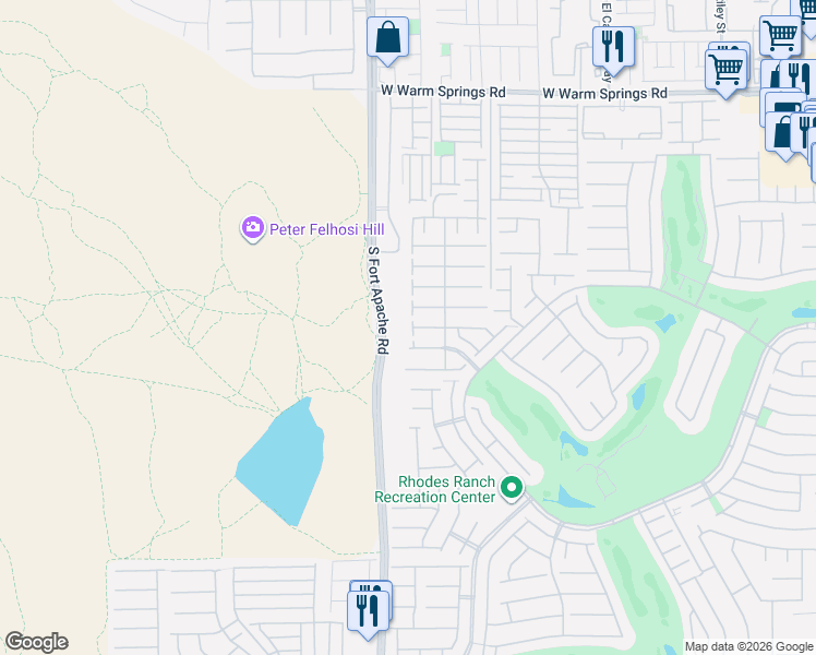 map of restaurants, bars, coffee shops, grocery stores, and more near 41 Diamond Run Street in Las Vegas