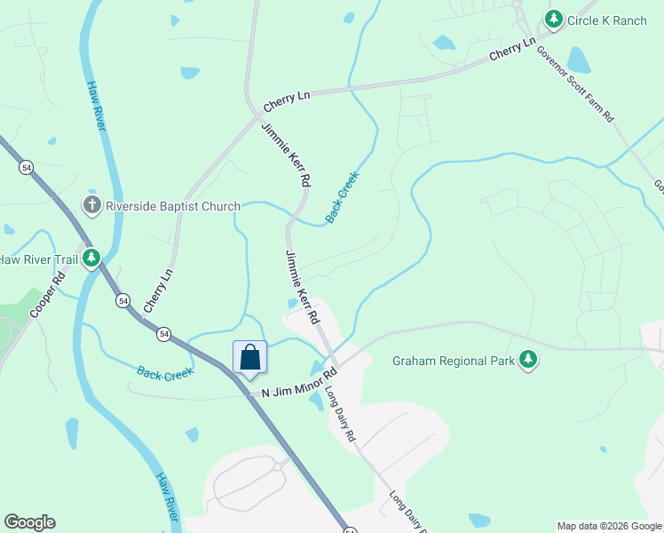 map of restaurants, bars, coffee shops, grocery stores, and more near 2056 Jimmie Kerr Road in Haw River