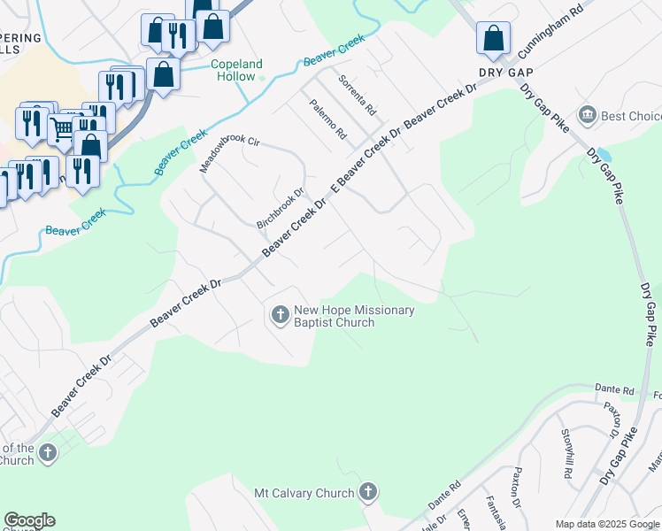 map of restaurants, bars, coffee shops, grocery stores, and more near 701 Ike Lane in Knoxville