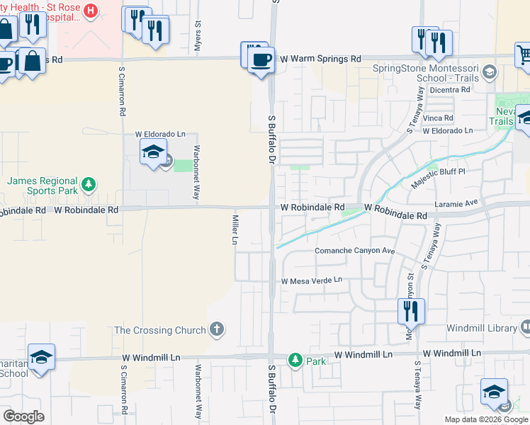 map of restaurants, bars, coffee shops, grocery stores, and more near 7804 Hamilton Pool Drive in Las Vegas