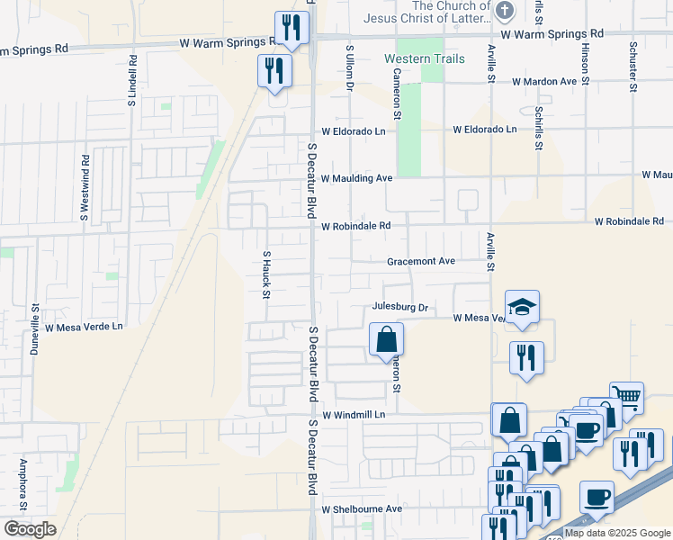 map of restaurants, bars, coffee shops, grocery stores, and more near 4840 Diamond Estates Court in Las Vegas
