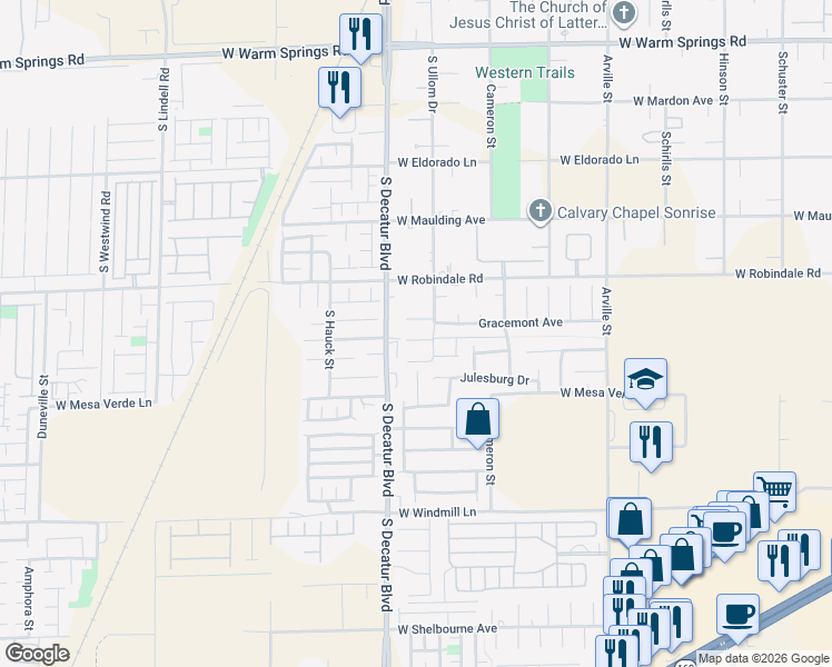 map of restaurants, bars, coffee shops, grocery stores, and more near 4840 Diamond Estates Court in Las Vegas