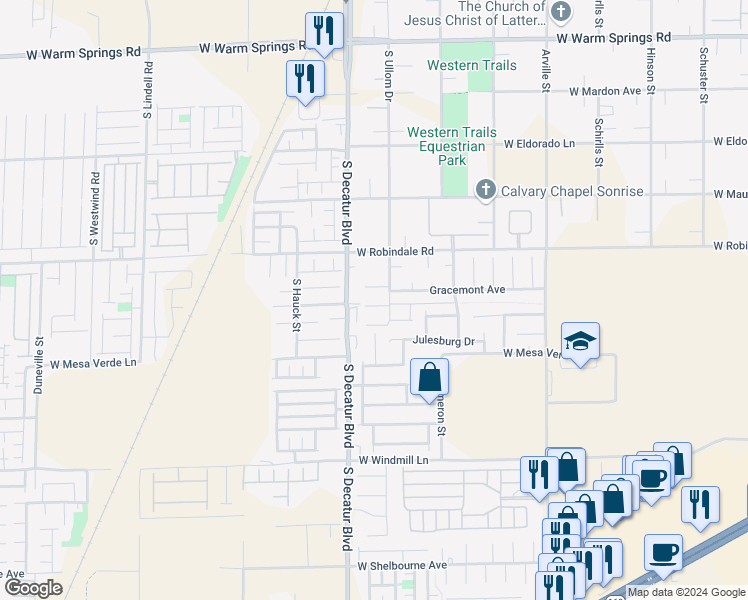 map of restaurants, bars, coffee shops, grocery stores, and more near 4840 Diamond Estates Court in Las Vegas
