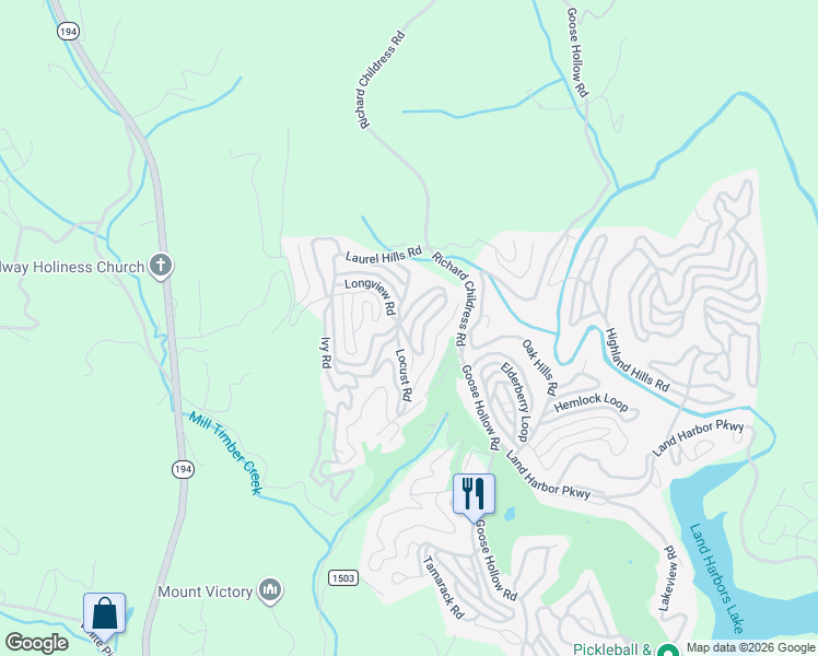 map of restaurants, bars, coffee shops, grocery stores, and more near 156 Fairway Lane in Newland