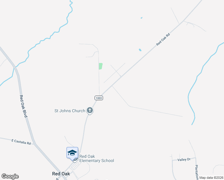 map of restaurants, bars, coffee shops, grocery stores, and more near 6301 Red Oak Road in Red Oak