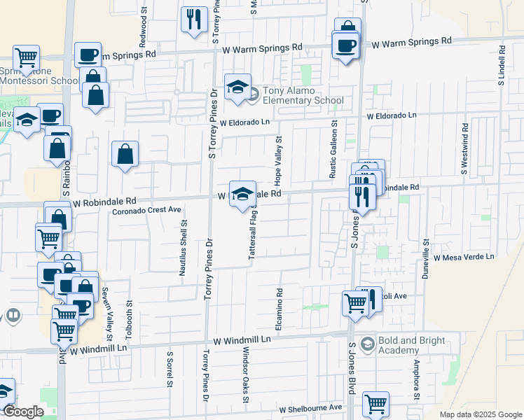 map of restaurants, bars, coffee shops, grocery stores, and more near 6365 Mighty Flotilla Avenue in Las Vegas