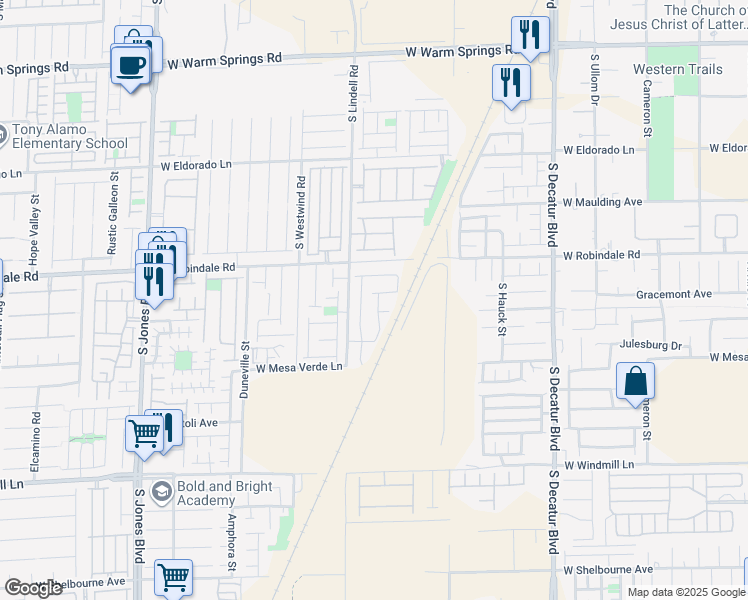 map of restaurants, bars, coffee shops, grocery stores, and more near 7796 South Soda Canyon Street in Las Vegas