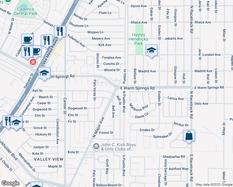 map of restaurants, bars, coffee shops, grocery stores, and more near 937 Tami Circle in Henderson