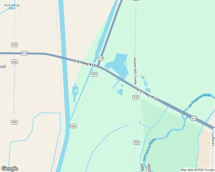 map of restaurants, bars, coffee shops, grocery stores, and more near Levee Road in Paragould