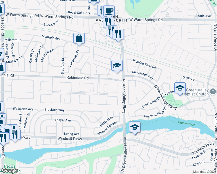map of restaurants, bars, coffee shops, grocery stores, and more near 2228 Versailles Court in Henderson
