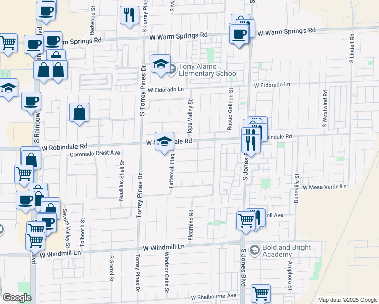 map of restaurants, bars, coffee shops, grocery stores, and more near 6317 Mighty Flotilla Avenue in Las Vegas