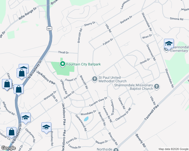 map of restaurants, bars, coffee shops, grocery stores, and more near 4021 Garden Dr in Knoxville