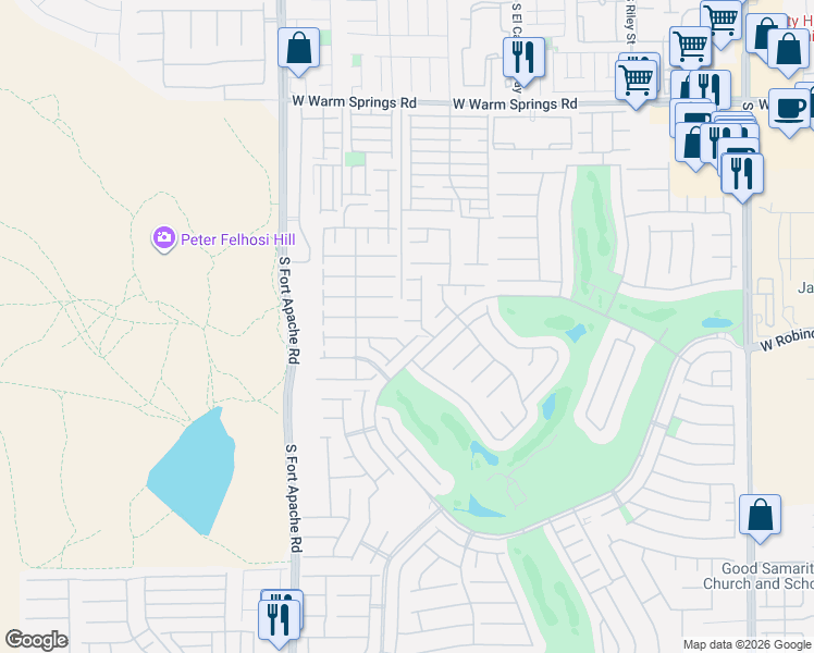 map of restaurants, bars, coffee shops, grocery stores, and more near 162 Crooked Tree Drive in Las Vegas