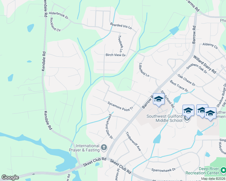 map of restaurants, bars, coffee shops, grocery stores, and more near 3112 Cranberry Ridge Drive in High Point