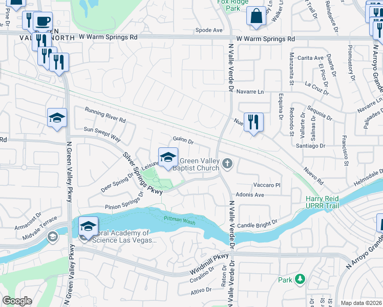 map of restaurants, bars, coffee shops, grocery stores, and more near 283 Kershner Court in Henderson