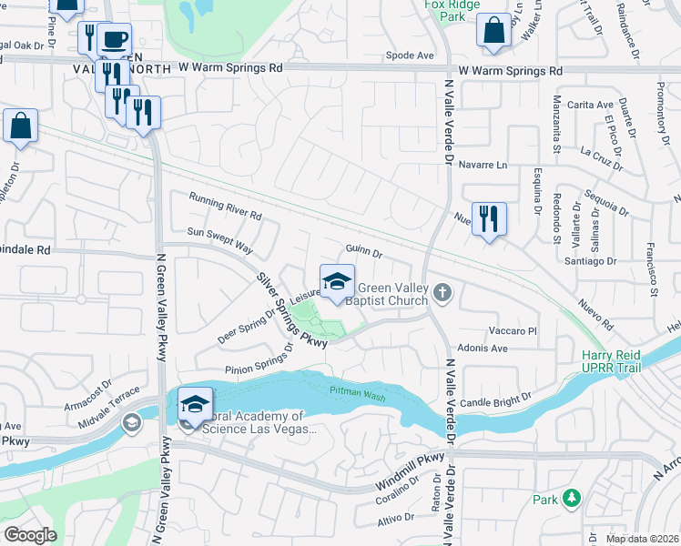 map of restaurants, bars, coffee shops, grocery stores, and more near 281 Comfort Drive in Henderson