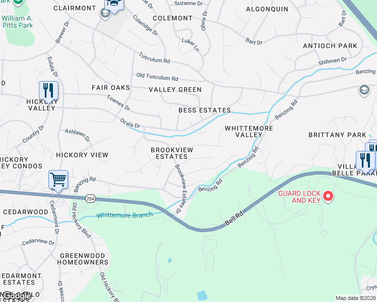 map of restaurants, bars, coffee shops, grocery stores, and more near 617 Roxanne Dr in Nashville