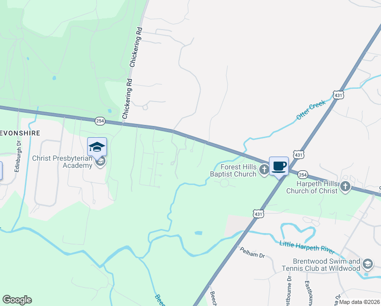 map of restaurants, bars, coffee shops, grocery stores, and more near 2211 Old Hickory Boulevard in Nashville
