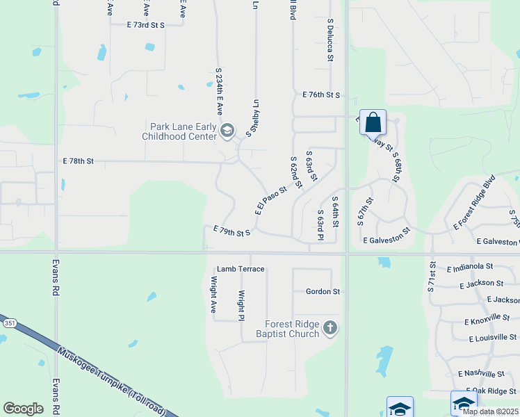 map of restaurants, bars, coffee shops, grocery stores, and more near 23602 Robson Circle in Broken Arrow