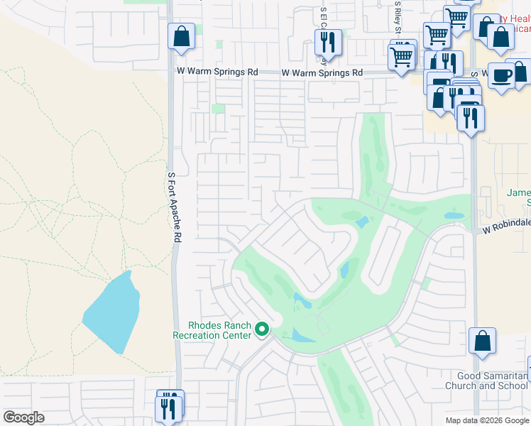map of restaurants, bars, coffee shops, grocery stores, and more near 92 Ocean Harbor Lane in Las Vegas