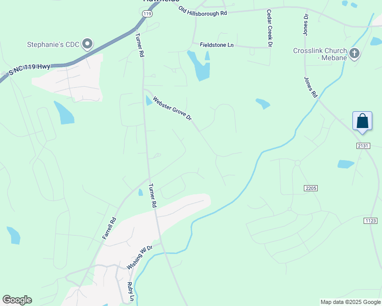 map of restaurants, bars, coffee shops, grocery stores, and more near 1858 Billy T Trail in Mebane