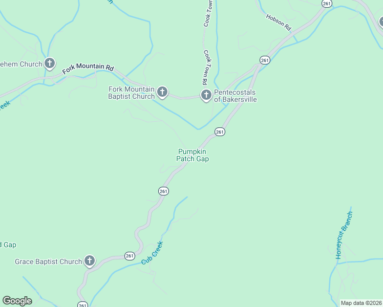 map of restaurants, bars, coffee shops, grocery stores, and more near 2958 North Carolina 261 in Bakersville