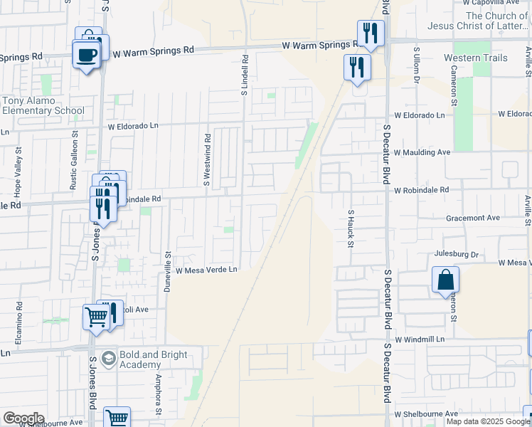 map of restaurants, bars, coffee shops, grocery stores, and more near 5390 Montauck Avenue in Las Vegas