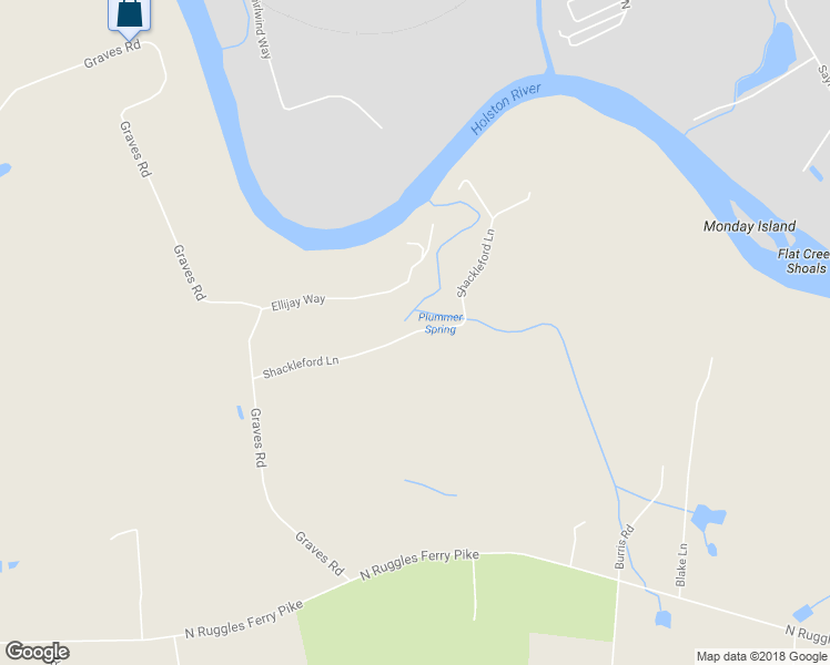 map of restaurants, bars, coffee shops, grocery stores, and more near 8526 Shackleford Lane in Strawberry Plains