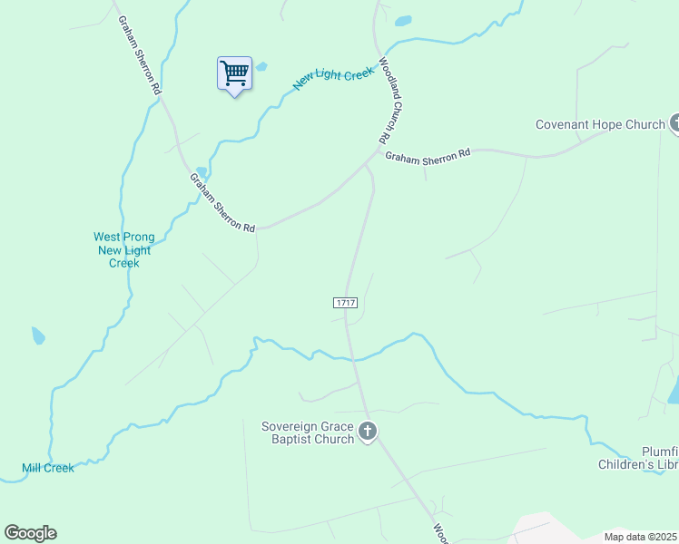 map of restaurants, bars, coffee shops, grocery stores, and more near 653 Woodland Church Road in Wake Forest