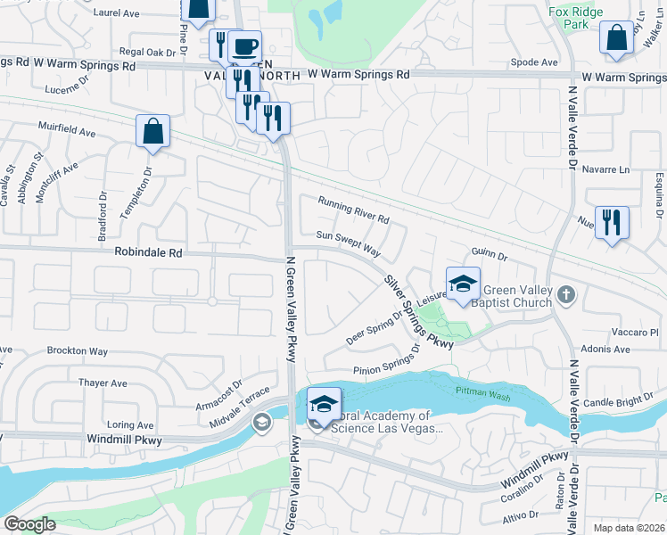 map of restaurants, bars, coffee shops, grocery stores, and more near 248 Jameson Circle in Henderson