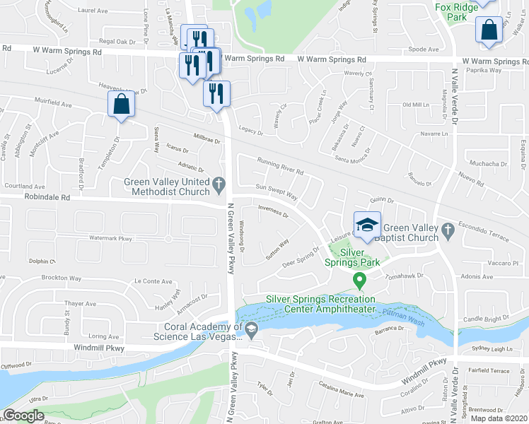 map of restaurants, bars, coffee shops, grocery stores, and more near 248 Jameson Circle in Henderson