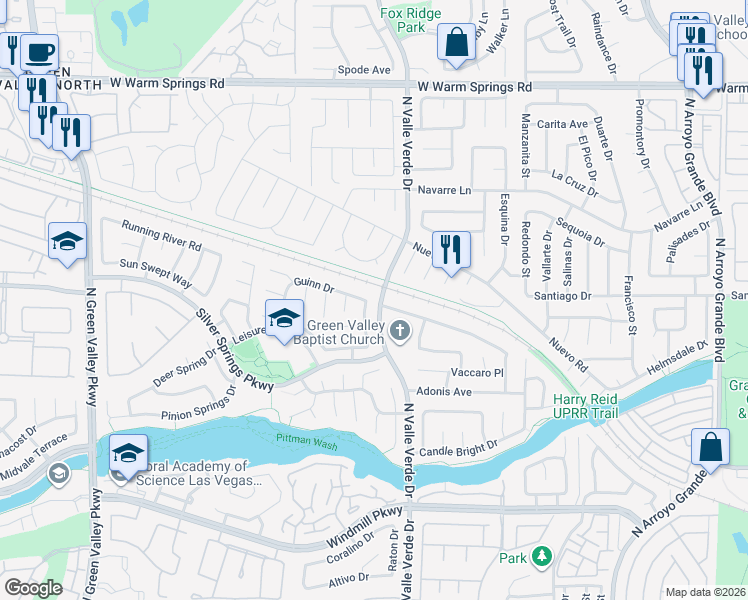 map of restaurants, bars, coffee shops, grocery stores, and more near 315 Oliveiro Court in Henderson