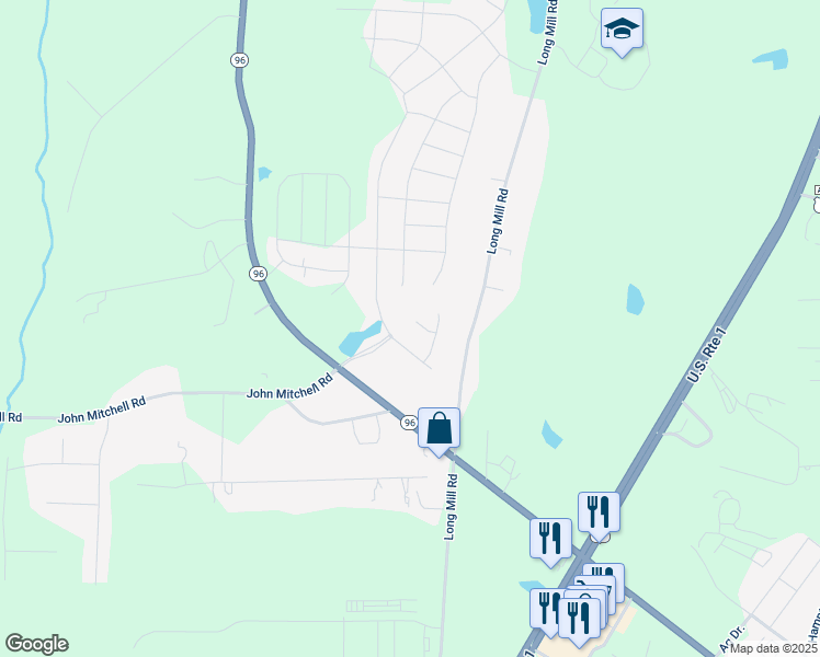 map of restaurants, bars, coffee shops, grocery stores, and more near 17 Nettletree Creek Court in Youngsville