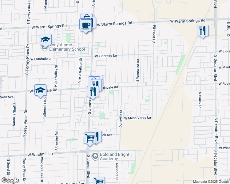 map of restaurants, bars, coffee shops, grocery stores, and more near 7724 Somerhill Point Way in Las Vegas