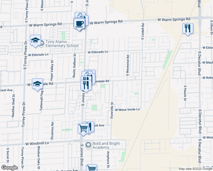 map of restaurants, bars, coffee shops, grocery stores, and more near 7724 Somerhill Point Way in Las Vegas