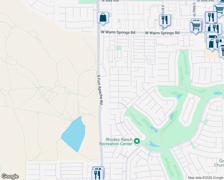 map of restaurants, bars, coffee shops, grocery stores, and more near 83 Rock Run Street in Las Vegas